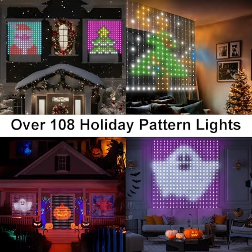 Smart Curtain Lights Plug in 400 LED Curtain Fairy Lights with App & Remote, alternate view 5