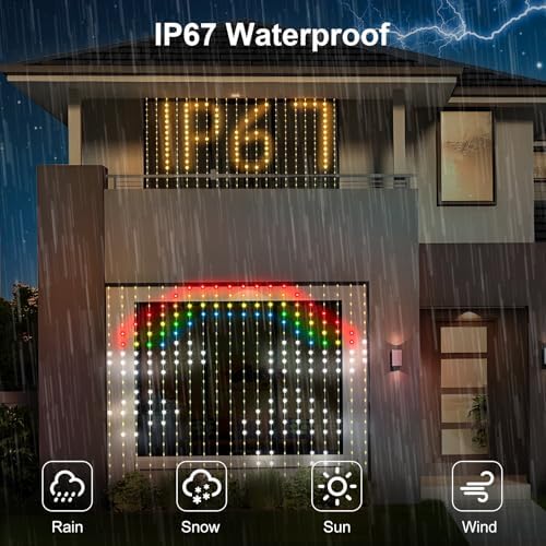 Smart Curtain Lights Plug in 400 LED Curtain Fairy Lights with App & Remote, alternate view 6