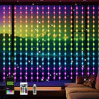 Smart Curtain Lights RGB Color Changing Christmas Curtain Lights, USB Powered with Remote/APP Control Curtain