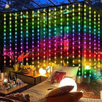 Smart Curtain Lights RGB Color Changing Christmas Curtain Lights, USB Powered with Remote/APP Control Curtain, alternate view
