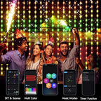 Smart Curtain Lights RGB Color Changing Christmas Curtain Lights, USB Powered with Remote/APP Control Curtain, alternate view