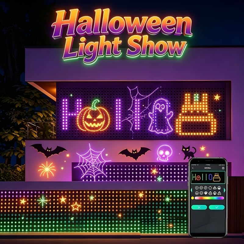 Smart LED Curtain Lights RGB+IC 400 LEDs 6.6x6.6 ft in 6.6x6.6 ft, alternate view 2