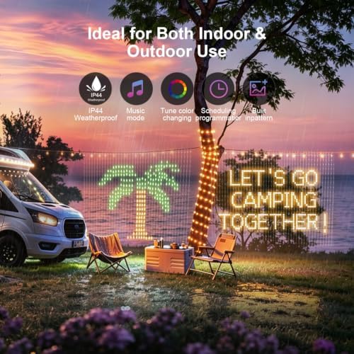 Smart LED Curtain Lights RGB+IC 400 LEDs 6.6x6.6 ft in 6.6x6.6 ft, alternate view 4