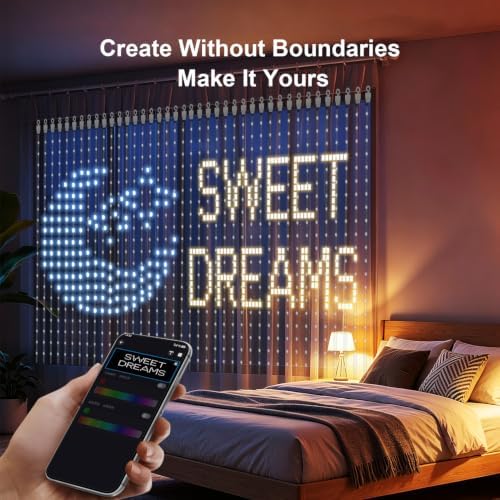Smart LED Curtain Lights RGB+IC 400 LEDs 6.6x6.6 ft in 6.6x6.6 ft, alternate view 5