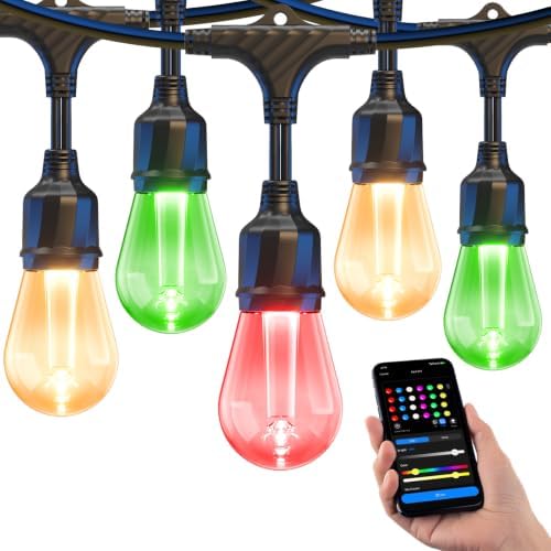 + Smart Outdoor String Lights 123FT, LED Patio Light with App Control
