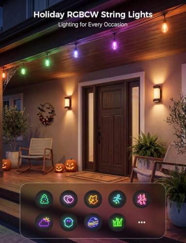 + Smart Outdoor String Lights 123FT, LED Patio Light with App Control, alternate view 4