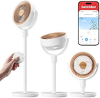 Smart Pedestal Fan, Rechargeable Oscillating Standing Fan for Bedroom, Corded & Cordless, Adjustable Height