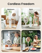 Smart Pedestal Fan, Rechargeable Oscillating Standing Fan for Bedroom, Corded & Cordless, Adjustable Height, alternate view 5