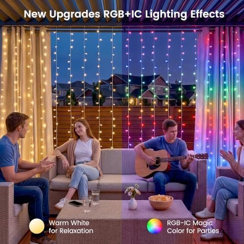 Smart RGB-IC Curtain Lights Plug in App Control, 8.2x6.6ft 280 LED in 8.2x6.6ft, alternate view 3