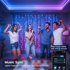 Smart RGB-IC Curtain Lights Plug in App Control, 8.2x6.6ft 280 LED in 8.2x6.6ft, alternate view 4