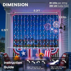 Smart RGB-IC Curtain Lights Plug in App Control, 8.2x6.6ft 280 LED in 8.2x6.6ft, alternate view 6