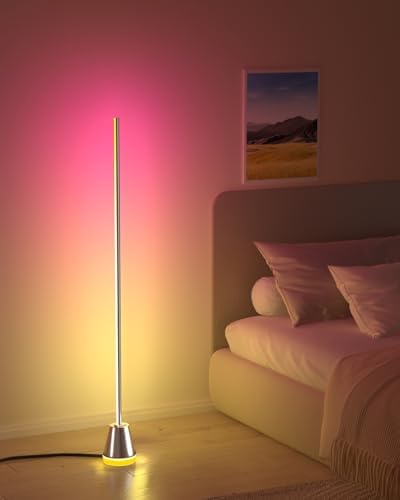 Smart RGB LED Corner Floor Lamp, Bright Standing Lamps for Living Room with APP and Remote, Modern Floor Lamp, alternate view