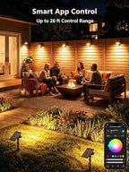 Smart Solar Spot Lights, 2 Pack Color Changing Outdoor Spotlights, alternate view 4