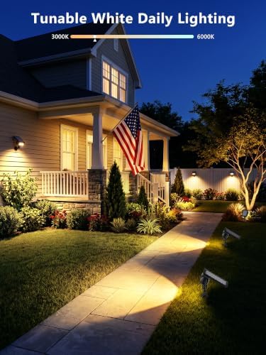 Smart Solar Spot Lights, 2 Pack Color Changing Outdoor Spotlights, alternate view 5