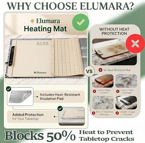 Smart Warming Mat for Food XXL 36"x15", 500W Silicone Warming Tray in Beige, alternate view 3