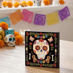 Smile Dia de los Muertos Wooden Block Decor, alternate view 3