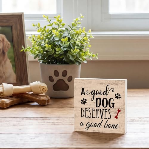 Smile Double-Sided Dog Lover Wooden Block Decor, alternate view 4