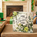 Smile Spring Double-Sided Wooden Block Decor - St.Patrick's Day "Lucky" Shamrock & "Home Sweet Home", Irish, alternate view 4