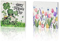 Smile Wooden Block Decor St. Patrick's Day Gnome Design, Tabletop Shelf Wood Sign for Home Office Desk