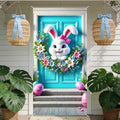 Smiling Bunny Easter Door Cover 35x71 Inches Polyester in 35x71 Inches