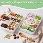 Snackle Box Container Dishwasher Safe Divided Serving Tray with Lid in 2pack white in White, alternate view 6