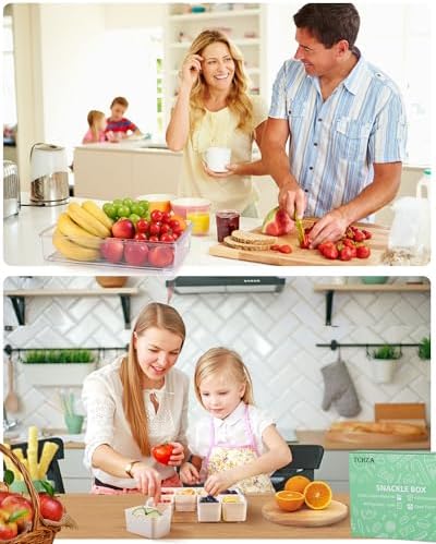 Snackle Box Container Dishwasher Safe Divided Serving Tray with Lid Handle in Cream, alternate view 4