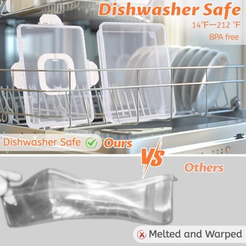 Snackle Box Container Dishwasher Safe Divided Serving Tray with Lid Handle in Cream, alternate view 5