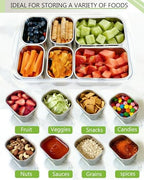 Snackle Box Container, Stainless Steel Divided Serving Tray with Lid and Handle, Large Snack Tray for Fruit, alternate view 4
