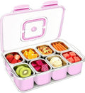 Snackle Box Container, Stainless Steel Divided Serving Tray with Lid and Handle, Large Snack Tray for Fruit