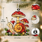 Snail Ornament Featuring a Whimsical Mushroom Design as a Christmas Tree Ornament 2026 for Cottagecore Christmas, alternate
