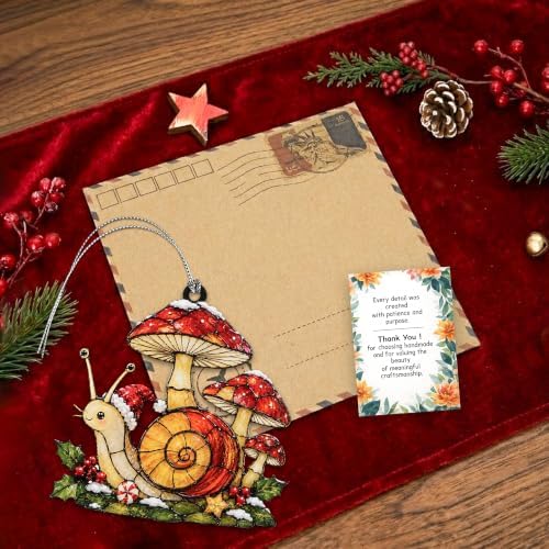 Snail Ornament Featuring a Whimsical Mushroom Design as a Christmas Tree Ornament 2026 for Cottagecore Christmas, alternate