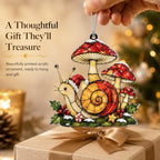 Snail Ornament Featuring a Whimsical Mushroom Design as a Christmas Tree Ornament 2026 for Cottagecore Christmas, alternate