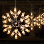 Snowflake Christmas String Lights - 2 Pack 6 Drops 8.8 Ft. 100 Mini Bulb Snowflake Icicle Lights with Hooks, alternate view 2