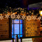 Snowflake Christmas String Lights - 2 Pack 6 Drops 8.8 Ft. 100 Mini Bulb Snowflake Icicle Lights with Hooks, alternate view 4
