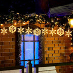 Snowflake Christmas String Lights with 9 Drops - 13ft 150 Mini Bulb Icicle Lights with Clips, Plug-in, alternate view 2