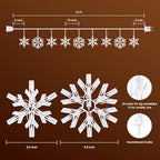 Snowflake Christmas String Lights with 9 Drops - 13ft 150 Mini Bulb Icicle Lights with Clips, Plug-in, alternate view 3