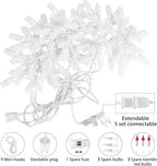 Snowflake Christmas String Lights with 9 Drops - 13ft 150 Mini Bulb Icicle Lights with Clips, Plug-in, alternate view 5