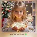 Snowflake Curtain Lights, Warm White Window Lights 70 Snowflakes Hanging Light with Remote Fairy Led Twinkle, alternate view