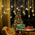 Snowflake LED Curtain Lights, Plug-in 19Ft/6M 96 LEDs Fairy String Lights