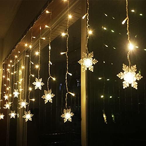 Snowflake LED Curtain Lights, Plug-in 19Ft/6M 96 LEDs Fairy String Lights, alternate view 2