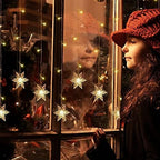 Snowflake LED Curtain Lights, Plug-in 19Ft/6M 96 LEDs Fairy String Lights, alternate view 4