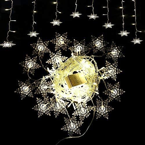 Snowflake LED Curtain Lights, Plug-in 19Ft/6M 96 LEDs Fairy String Lights, alternate view 5