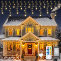 Snowflakes Christmas Lights, 8.2 FT 80 LED Curtain String Lights