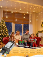 Snowflakes Christmas Lights, 8.2 FT 80 LED Curtain String Lights, alternate view 4