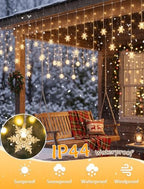 Snowflakes Christmas Lights, 8.2 FT 80 LED Curtain String Lights, alternate view 6
