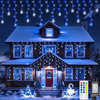 Snowflakes Icicle Lights Outdoor, 8.2 FT 80 LED Hanging Lights