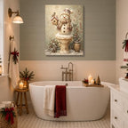 Snowman Christmas Canvas Wall Art, Funny Snowman on Toilet Canvas Prints, alternate view 3