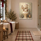 Snowman Christmas Canvas Wall Art, Funny Snowman on Toilet Canvas Prints, alternate view 4