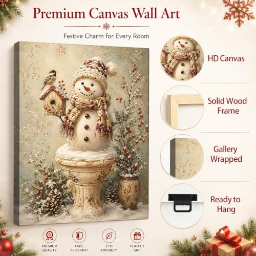 Snowman Christmas Canvas Wall Art, Funny Snowman on Toilet Canvas Prints, alternate view 5