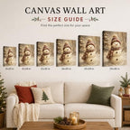 Snowman Christmas Canvas Wall Art, Snowman Snowy Pine Forest Canvas Prints, alternate view 6